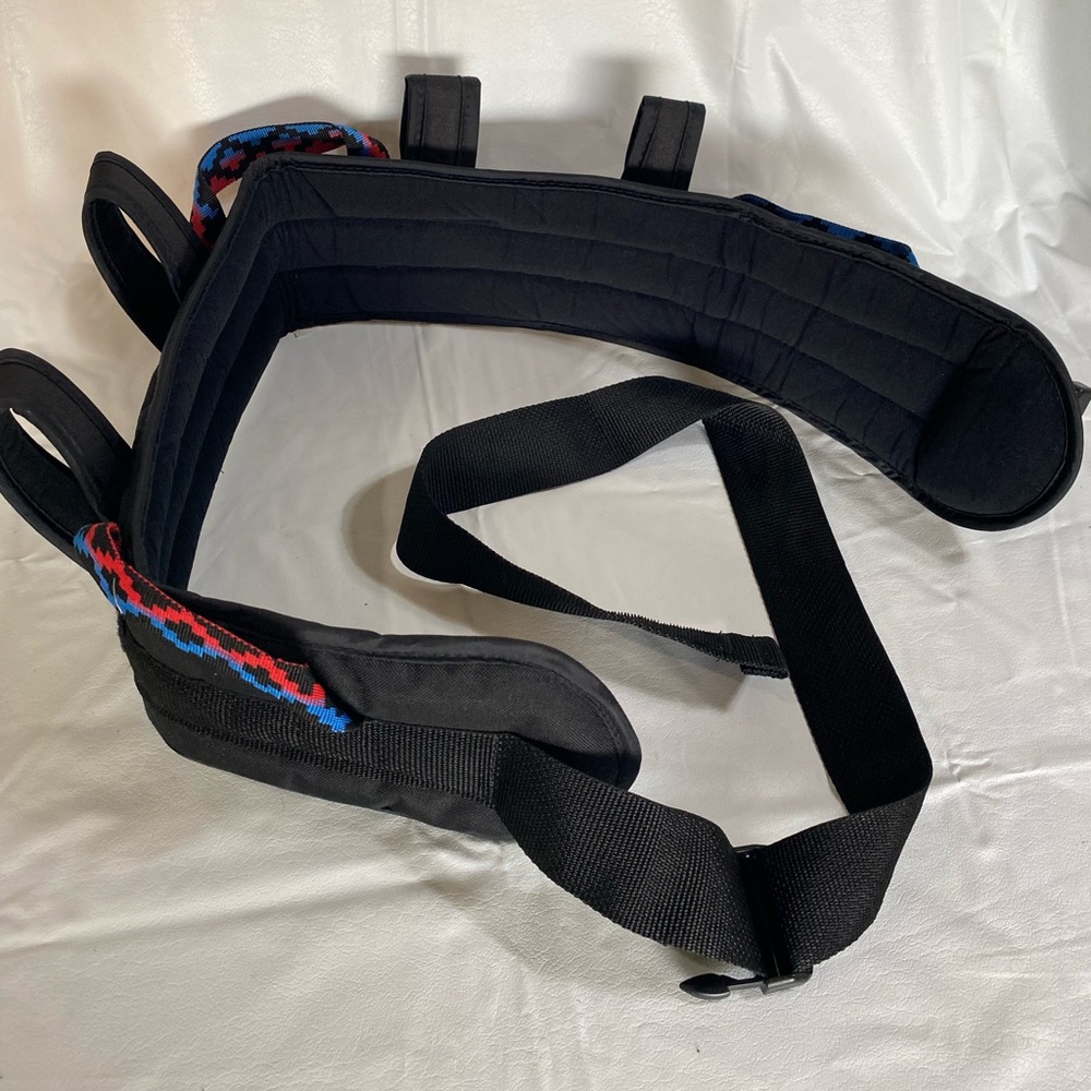 Black size Large padded transfer belt for mobility assistance